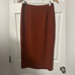 Who What Wear Rust Midi Pencil Skirt